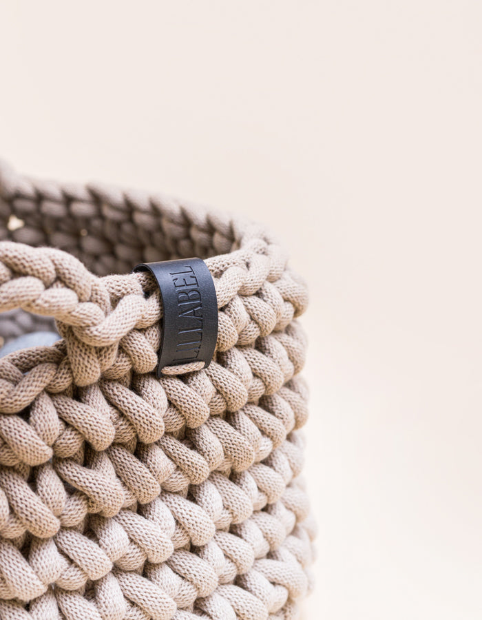 Kosz na zabawki z bawełnianego sznurka z recyklingu PLAYTIME cream & beige