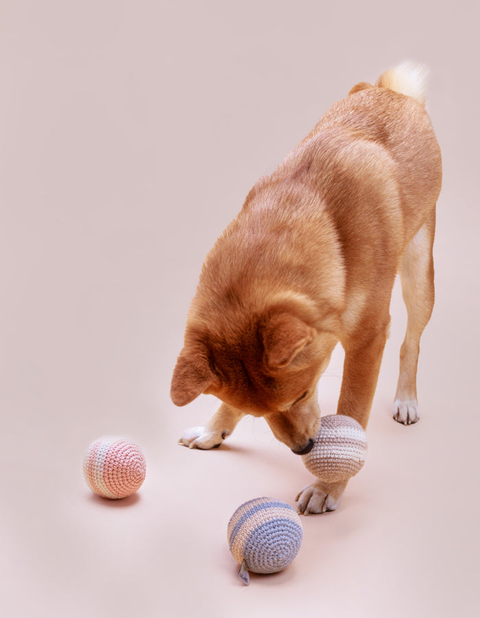 Piłka dla psa z bawełny organicznej RAINBOW peach