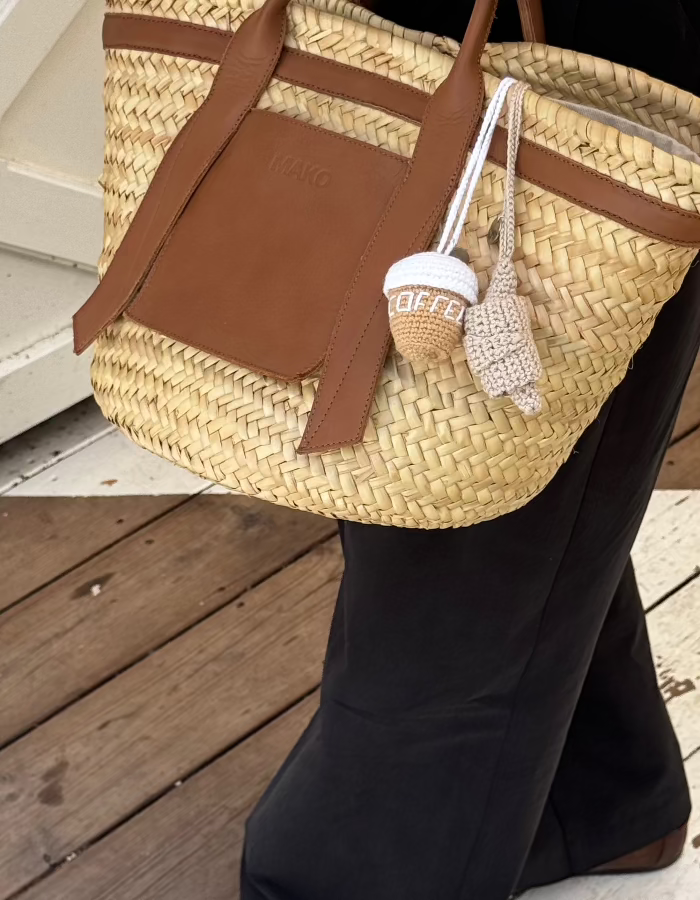 Breloczek szydełkoway croissant | charms do torebki LILLABEL