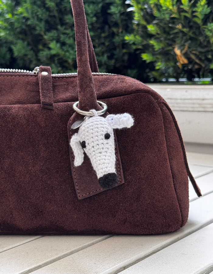 Breloczek szydełkowy chart | charms do torebki LILLABEL