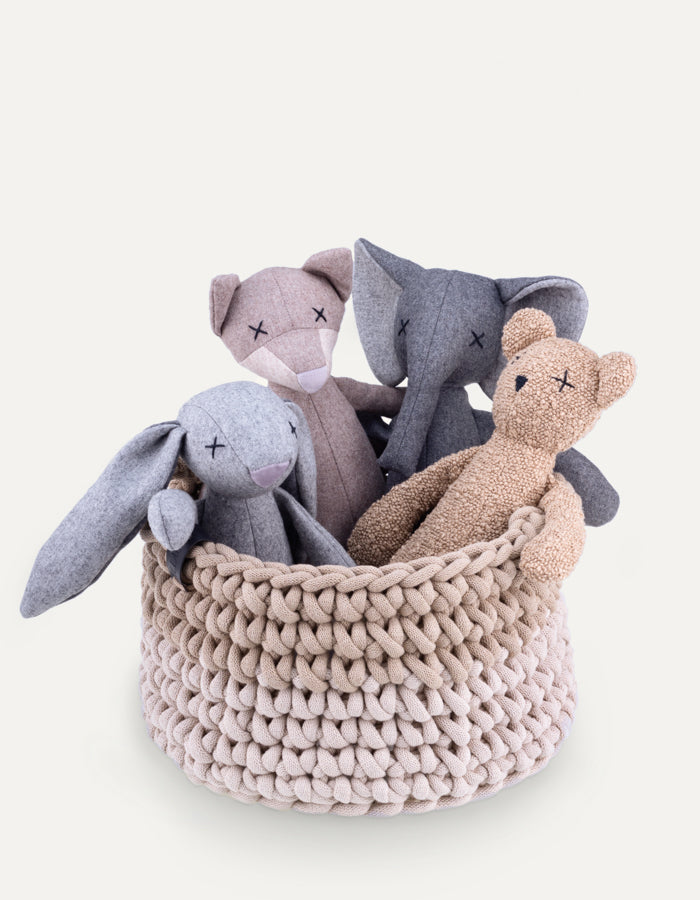 Kosz na zabawki z bawełnianego sznurka z recyklingu PLAYTIME cream & beige