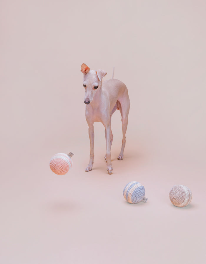 Piłka dla psa z bawełny organicznej RAINBOW peach