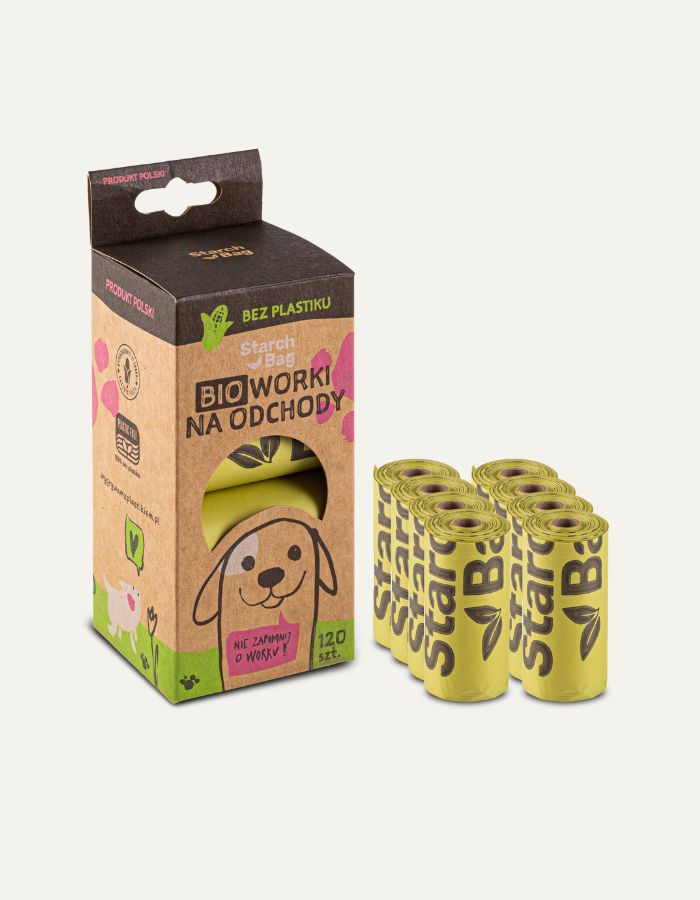 STARCHBAG BIOworki na psie odchody 8 rolek - 120 szt., zielone