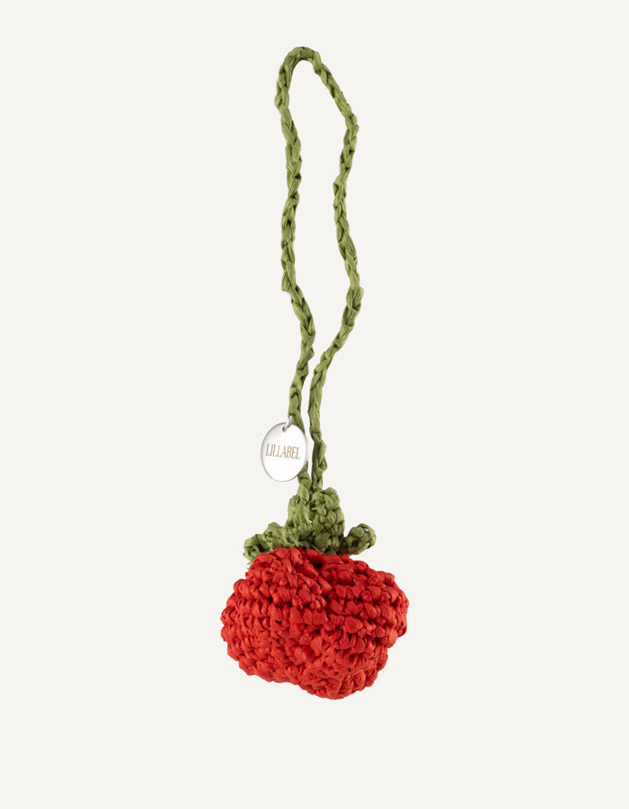 Breloczek pomidorek z raffii | charms do torebki LILLABEL